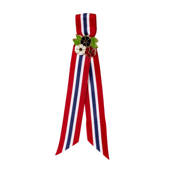 17. Mai sløyfe m/blomsterpin 12cm