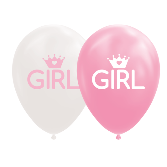 Ballonger baby girl- rosa/hvit