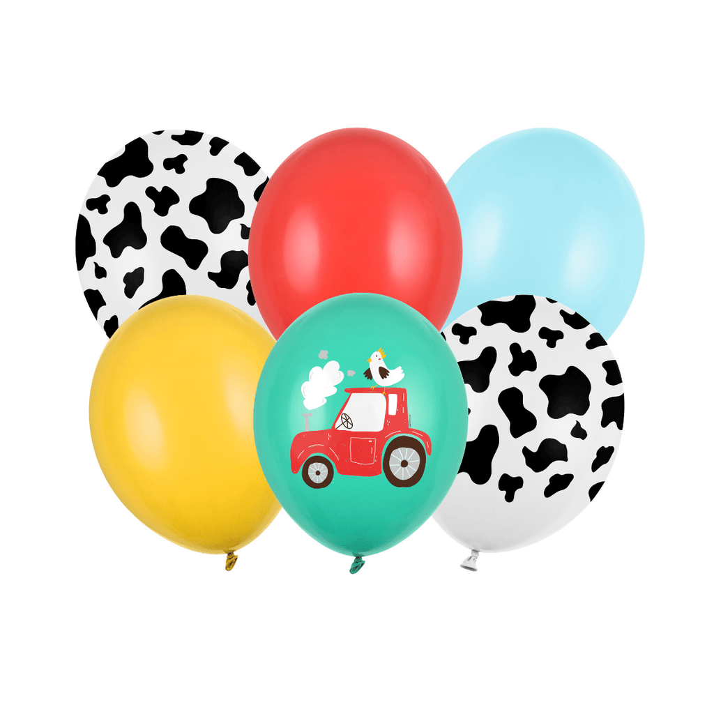 Ballonger Gårdstema Miks, 6 stk