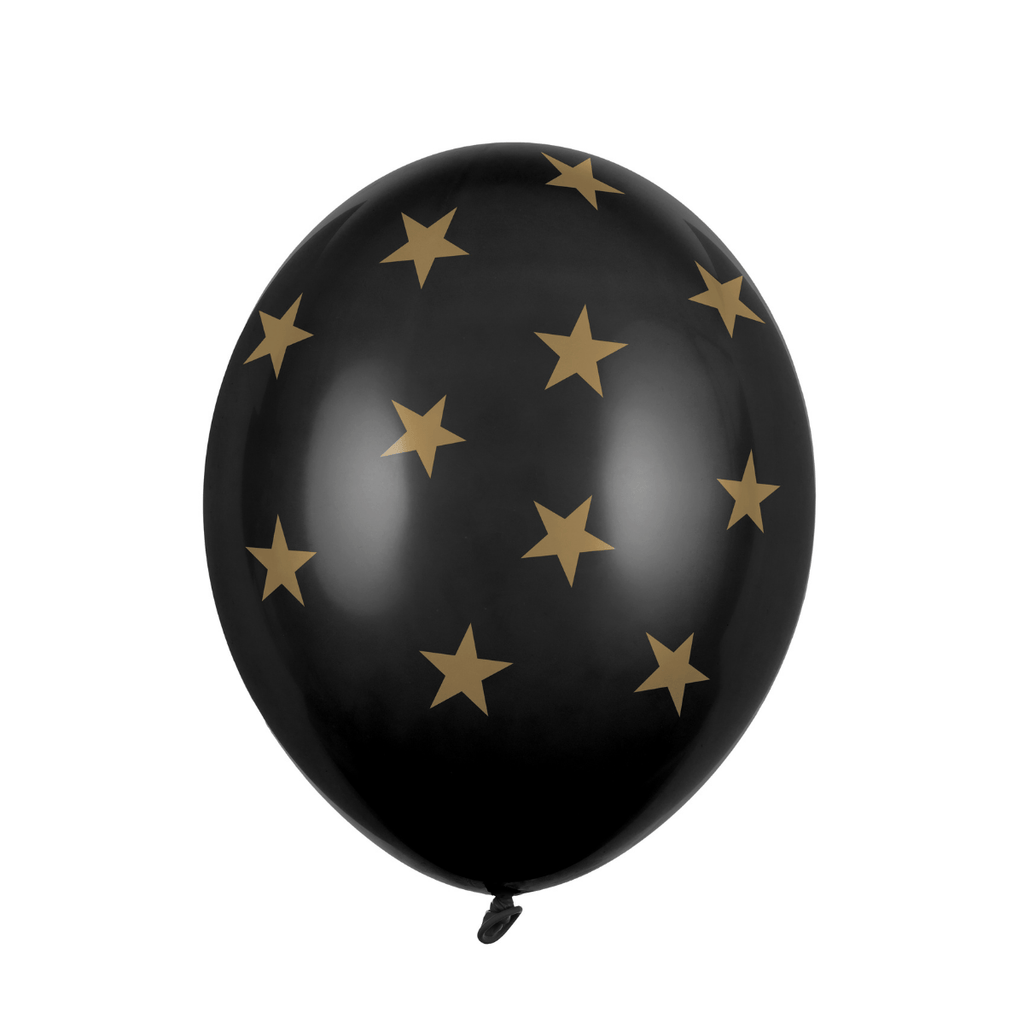 Ballonger- Svart med gullstjerner