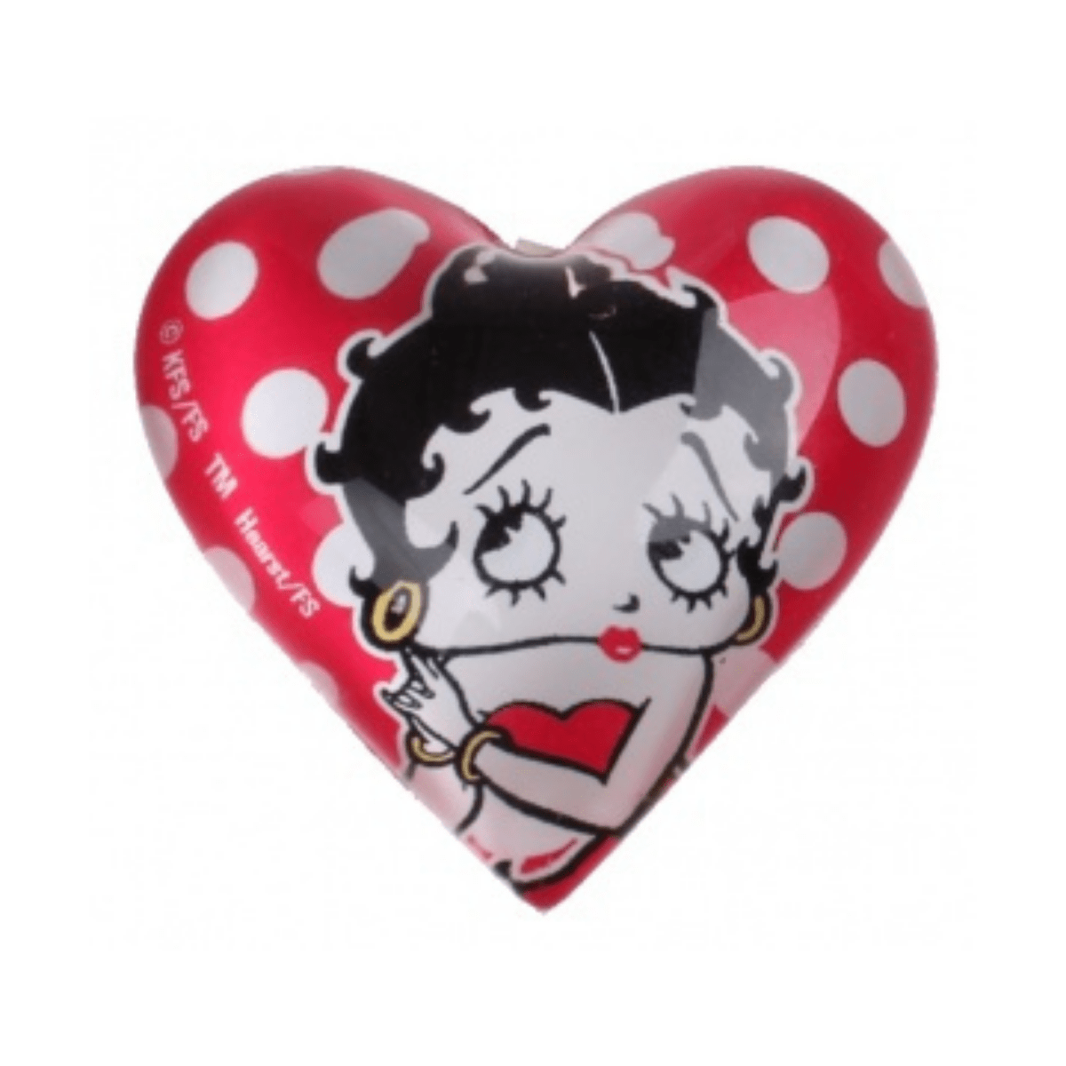 Betty Boop Hjertemagnet i glass- Rød