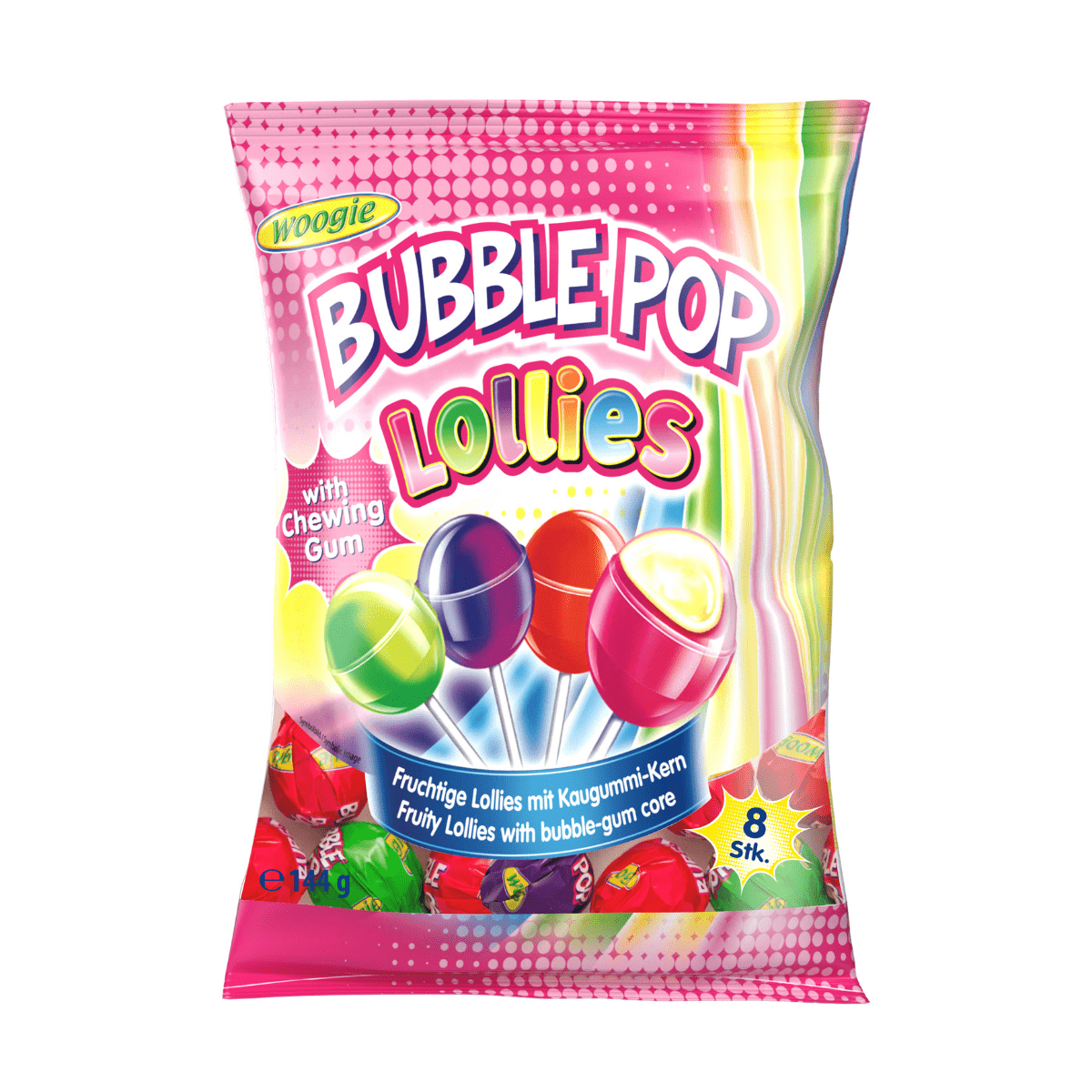 Bubble pop Lollies 8 stk