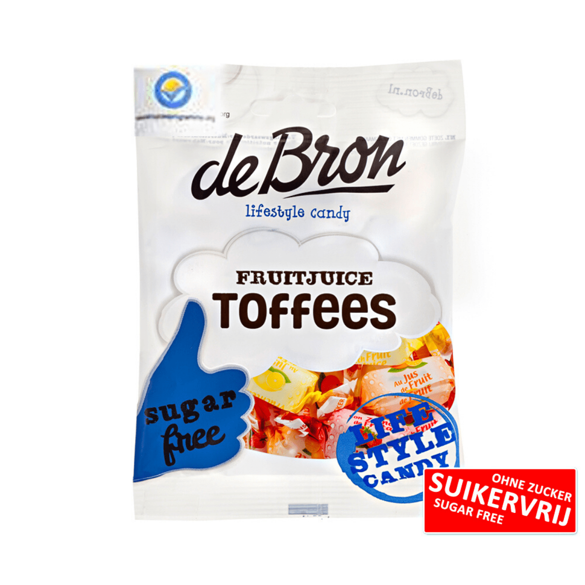 DeBron Fruitjuice Toffees Sukkerfri 90g