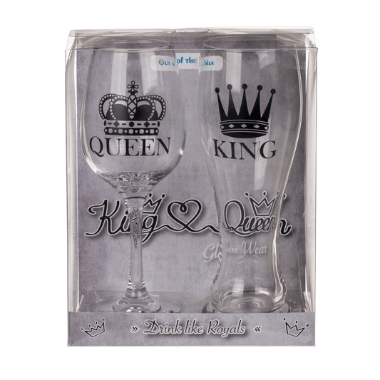 Drikkeglass sett, King and Queen