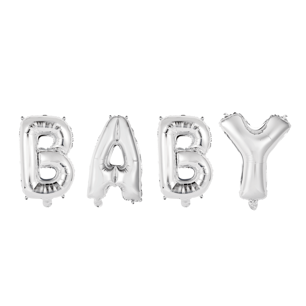 Folieballong "baby"- sølv