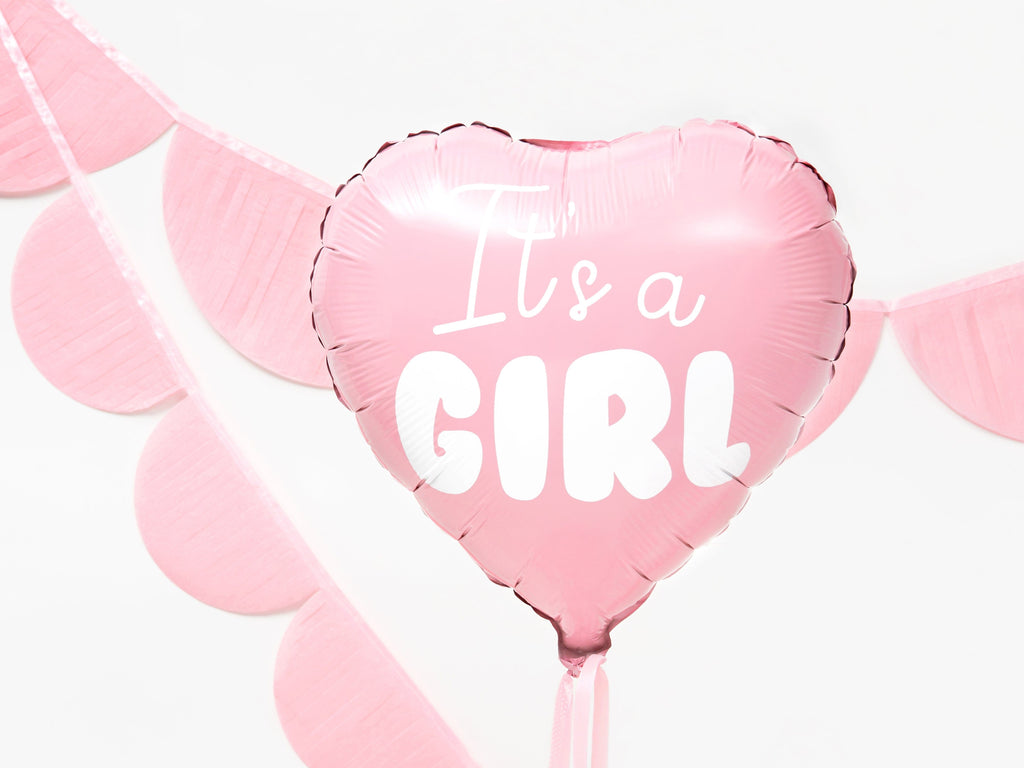 Folieballong, It's a girl- Rosa