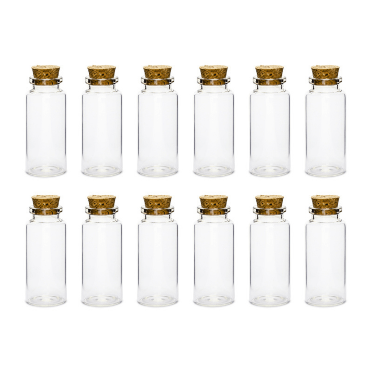 Glassflasker med korkpropp 7,5cm- 12pk