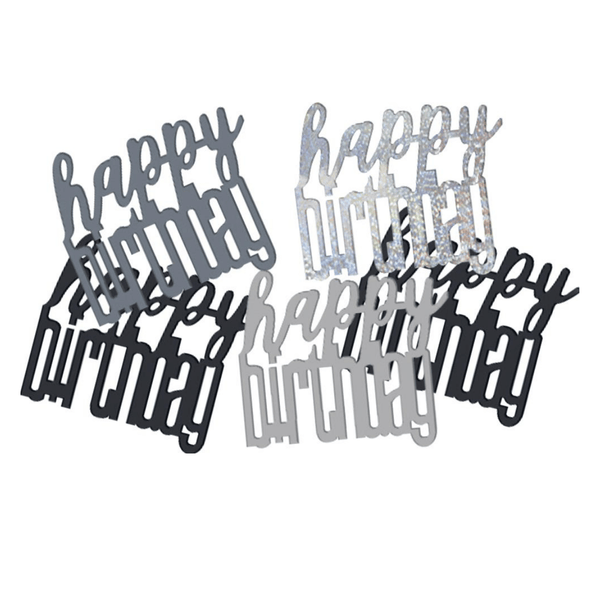 Konfetti, Happy birthday- svart