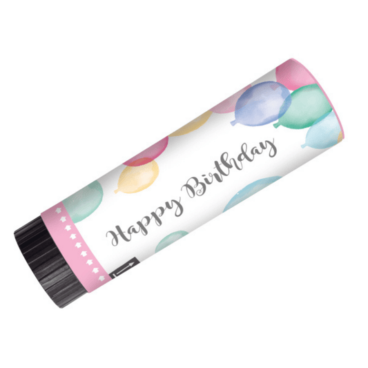 Konfettikanon 2pk- Happy Birthday pastel