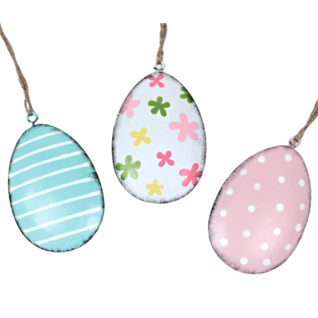Metallhenger påskeegg 3pk