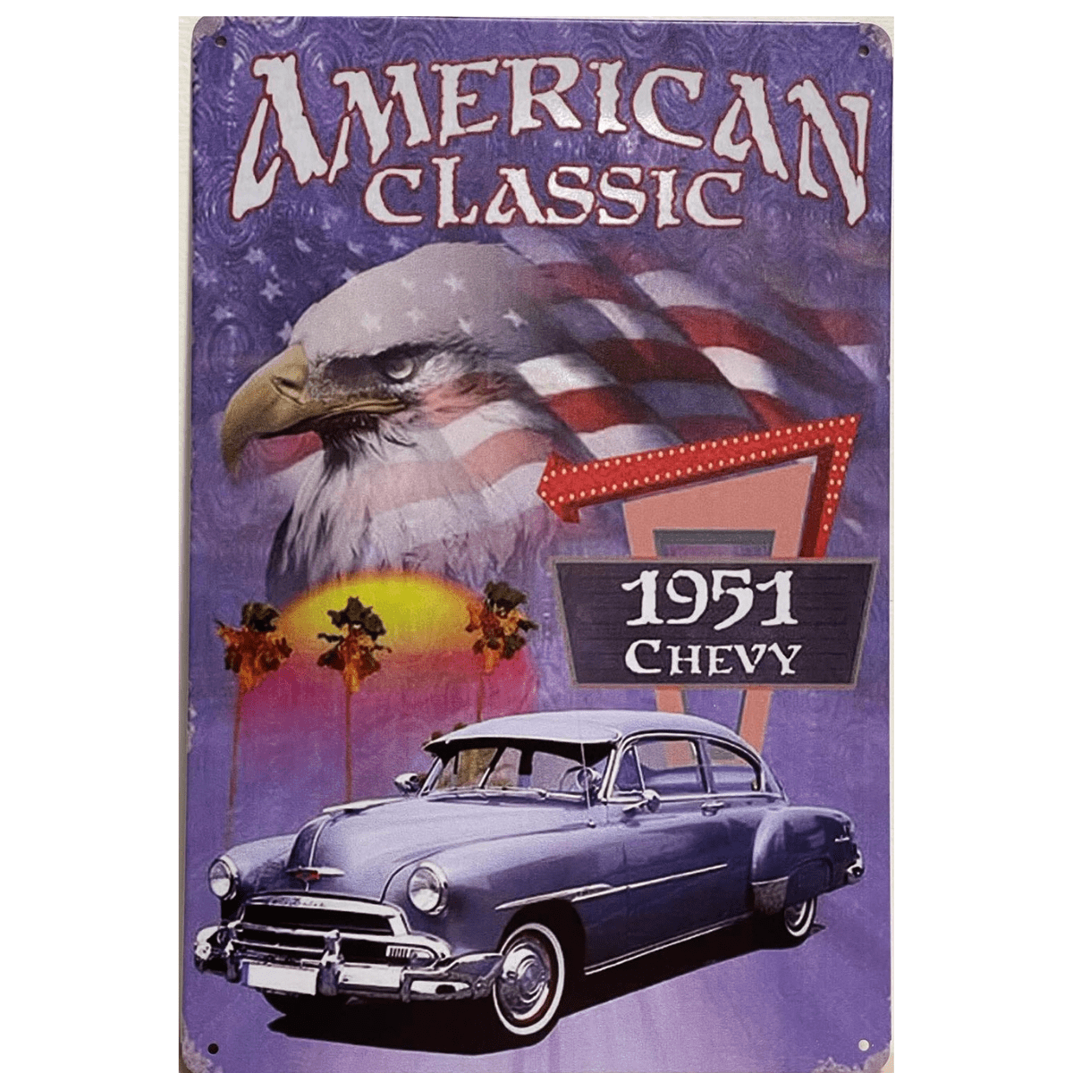 Metallskilt- American Classic 1951 Chevy