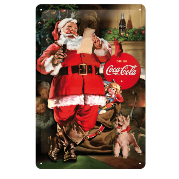 Metallskilt- Coca-Cola Classic Santa