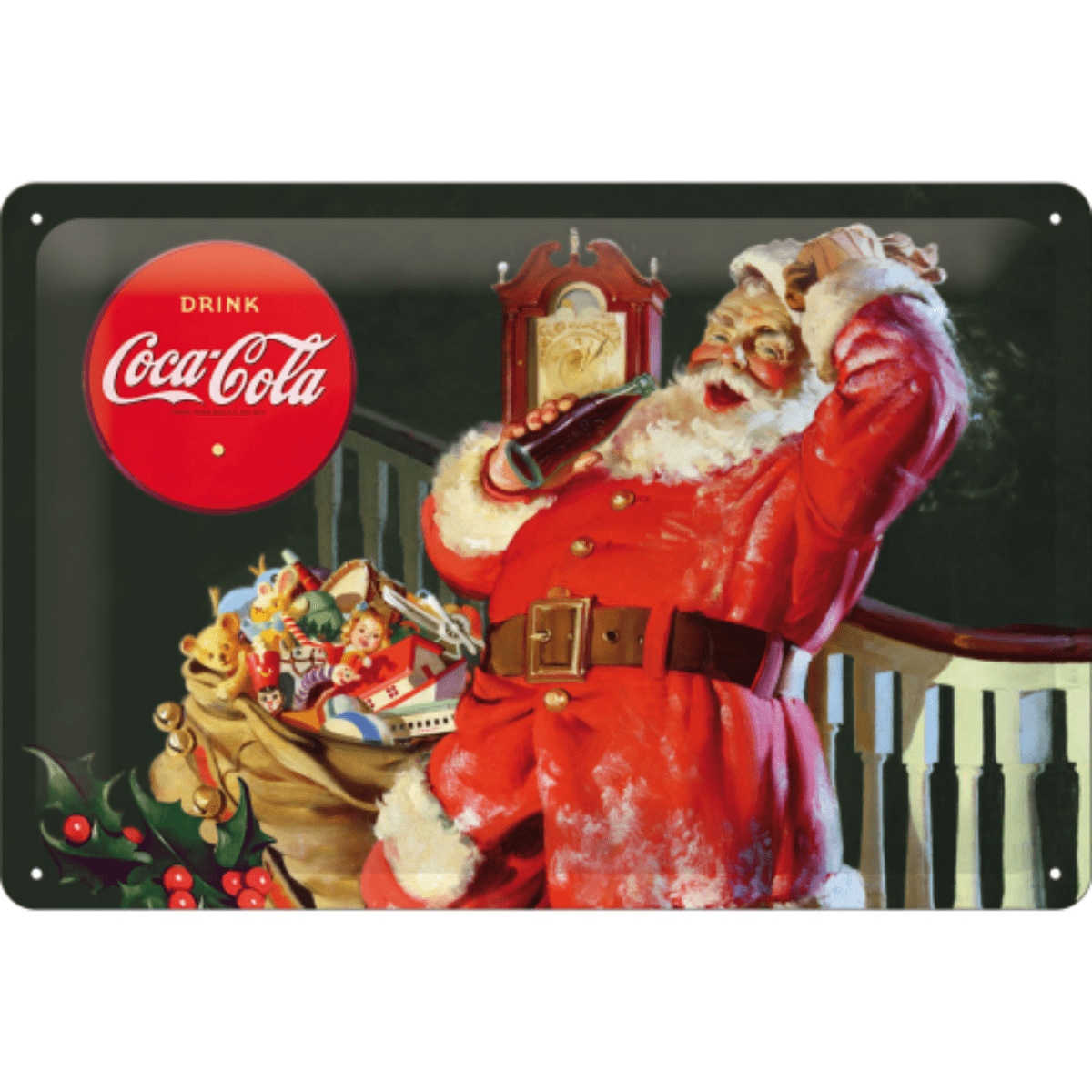 Metallskilt Coca-Cola Classic Santa