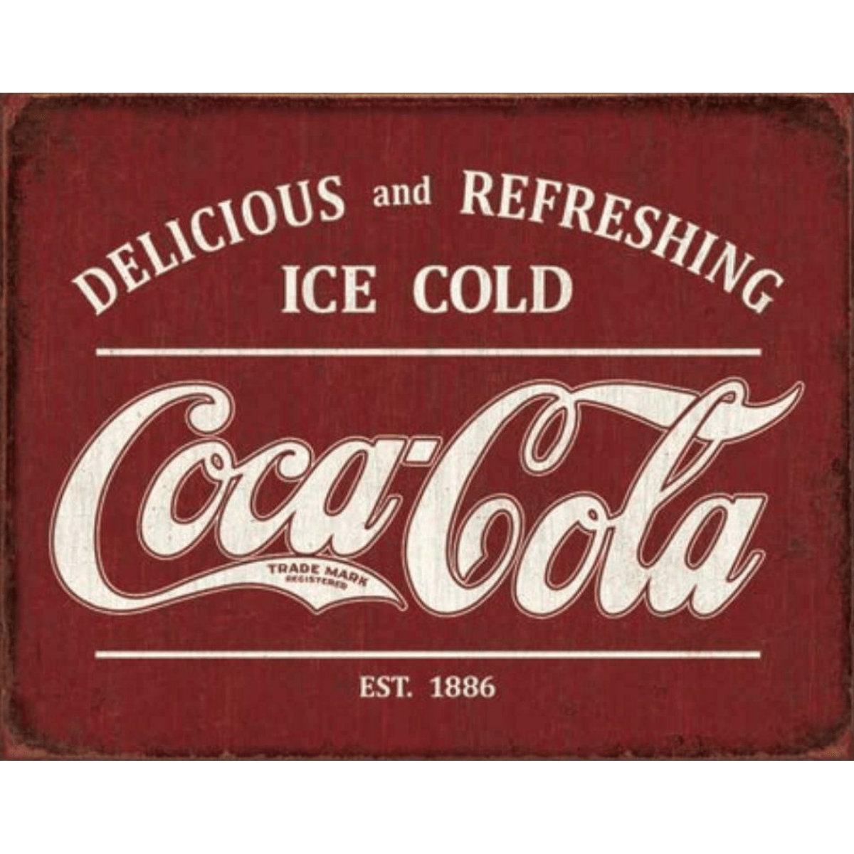 Metallskilt- Coca-Cola Established 1886