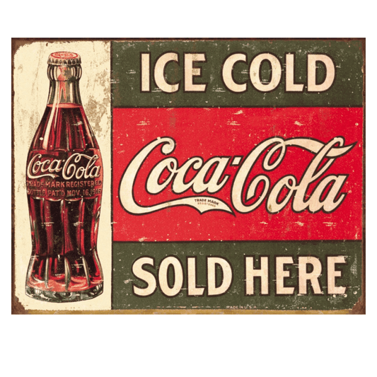 MetallSkilt- Coca-Cola Ice Cold 1916