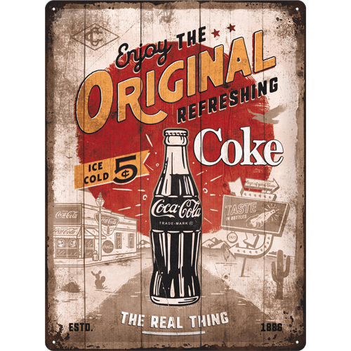 Metallskilt- Coca-Cola Original Coke