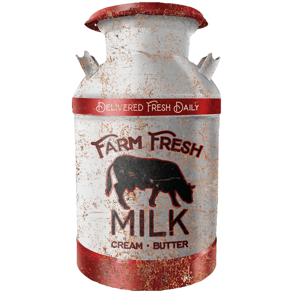Metallskilt- Milk Can 18x30cm