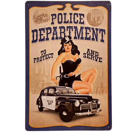 Metallskilt- Police Department