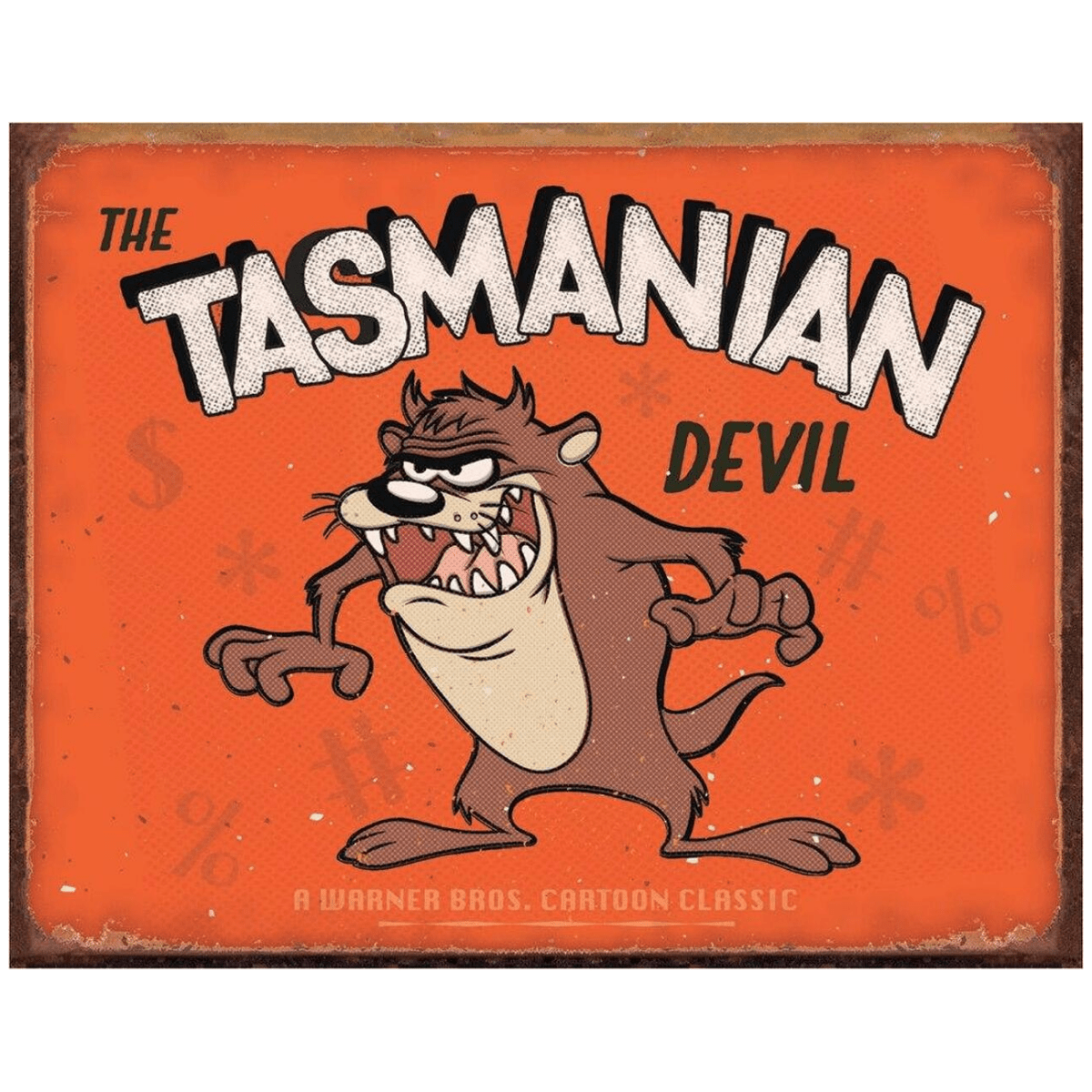 Metallskilt- Tasmanian Devil