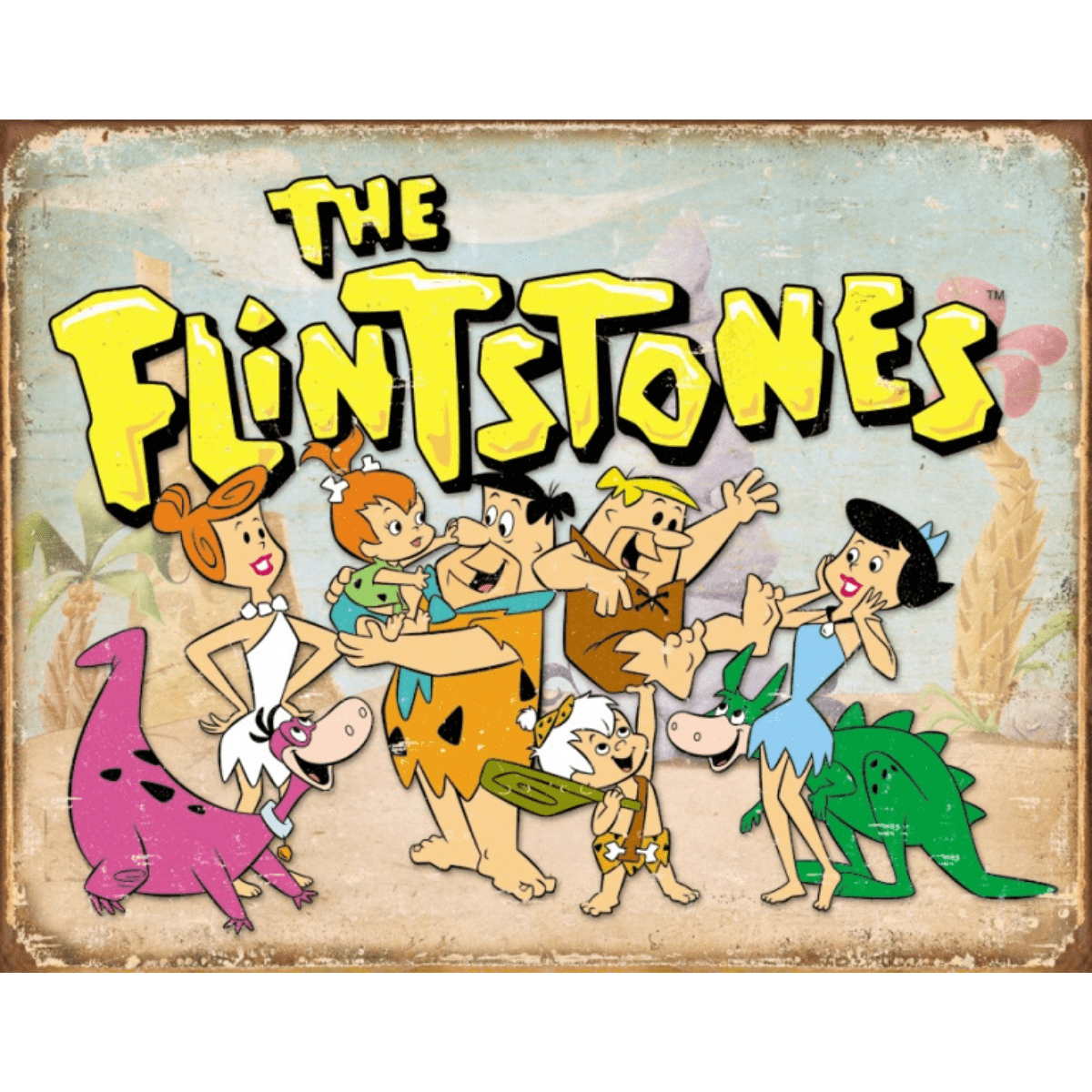 Metallskilt- The Flintstones Retro