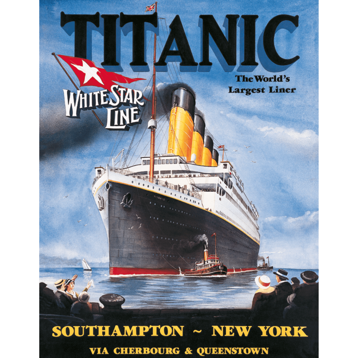 Metallskilt- Titanic White Star Line