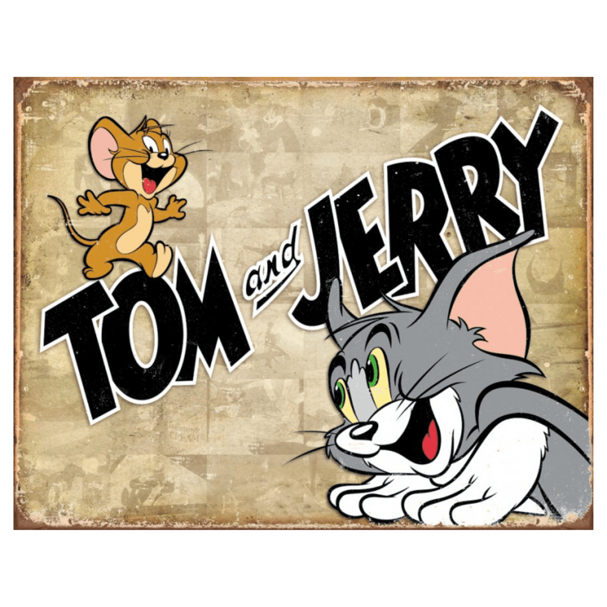 Metallskilt- Tom & Jerry Retro