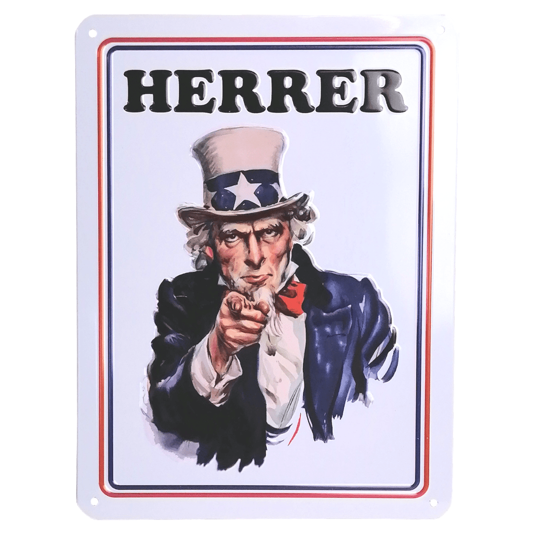 Metallskilt- Uncle Sam Herrer