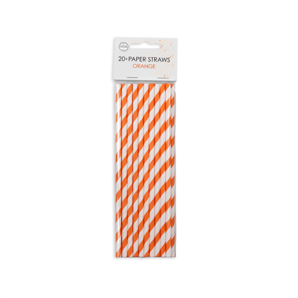 Papirsugerør Stripete Orange, 20 stk