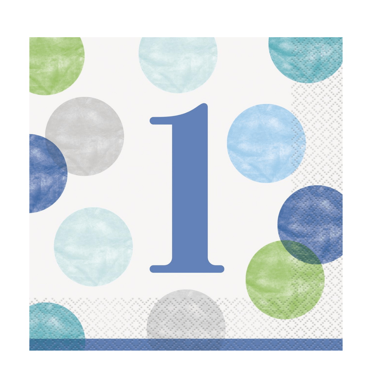 Servietter- 1 årsdag, Blå Dots