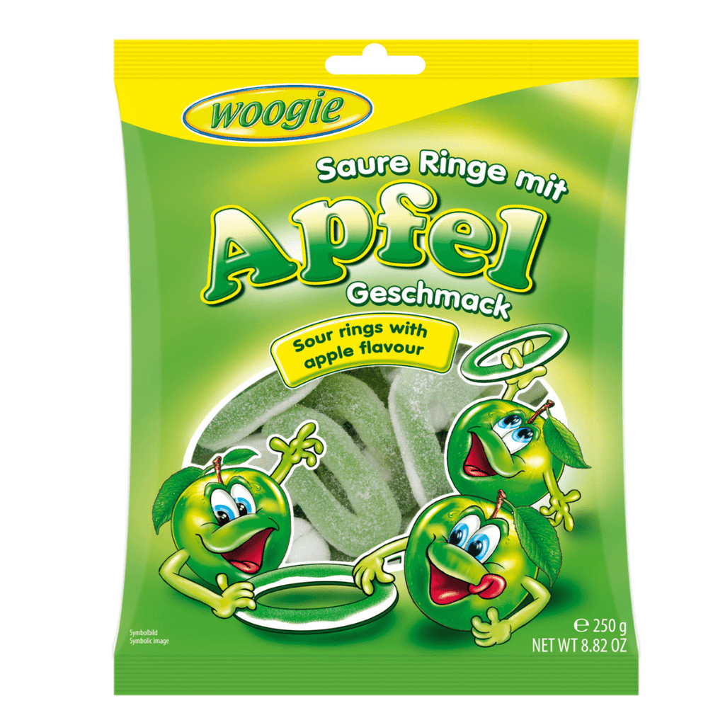 Sure ringer med eplesmak 250g