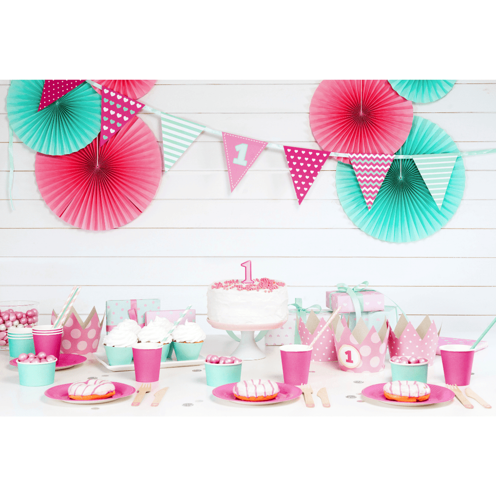 Vimpel 1årsdag, Rosa/Mint